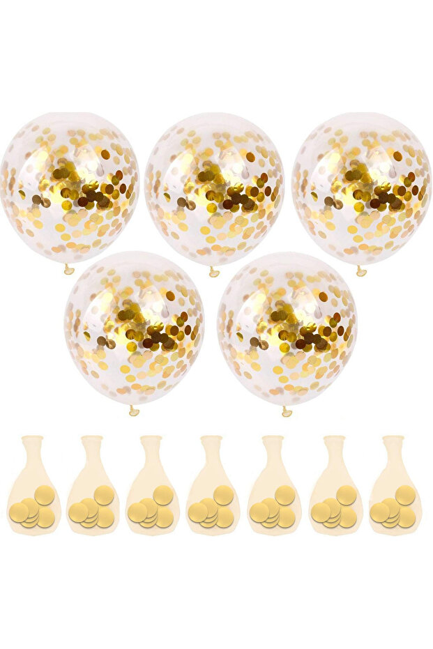 5 adet Gold Şeffaf pullu balon setleri - 2