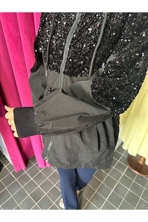 PULLU PARŞÜT KUMAŞ KAPŞONLU ÇEKET - 4