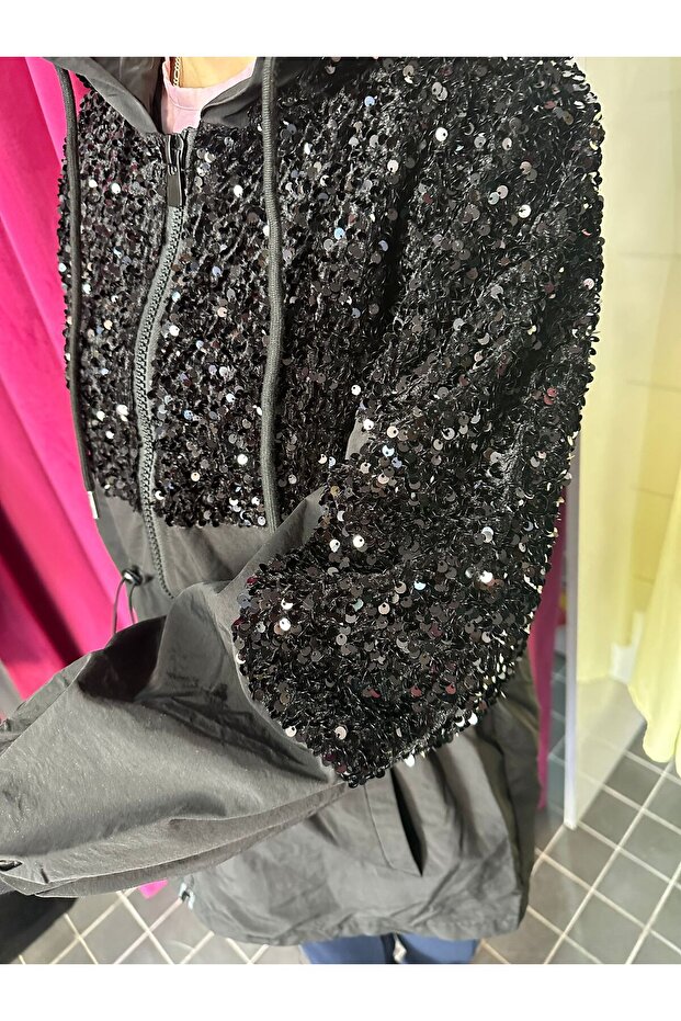 PULLU PARŞÜT KUMAŞ KAPŞONLU ÇEKET - 2