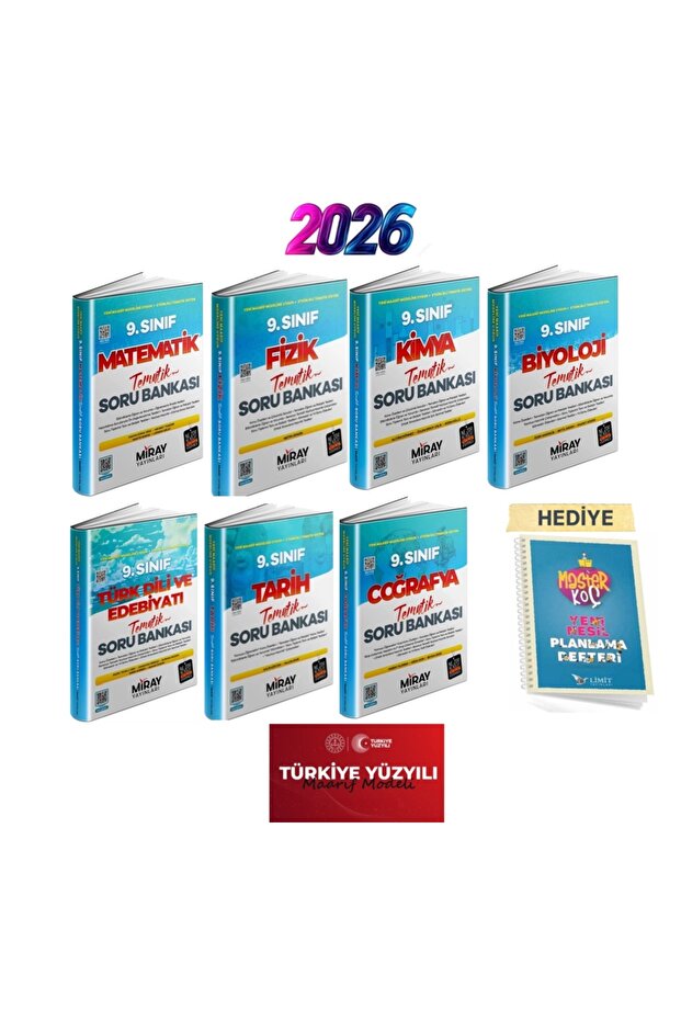 9. Sınıf Soru Bankası Seti 2026 Maarif Model Yeni Sistem Güncel Master Koç Planlama Defteri Hediye - 1