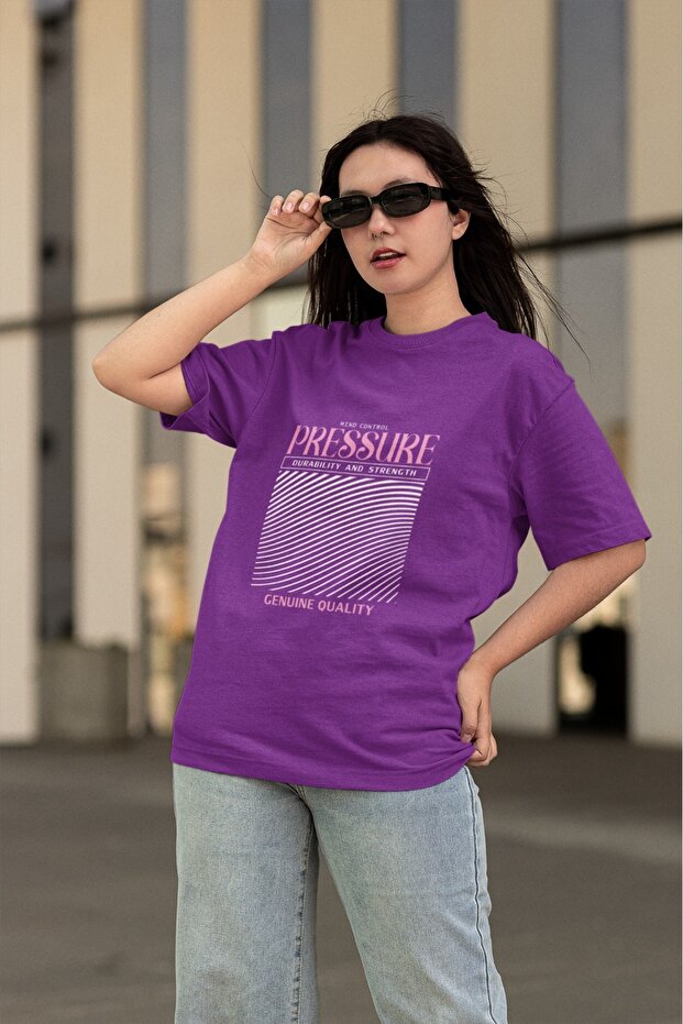 Girls/Women Mind Control Pressure Transfer Printed Round Neck Short Sleeve T-Shirt