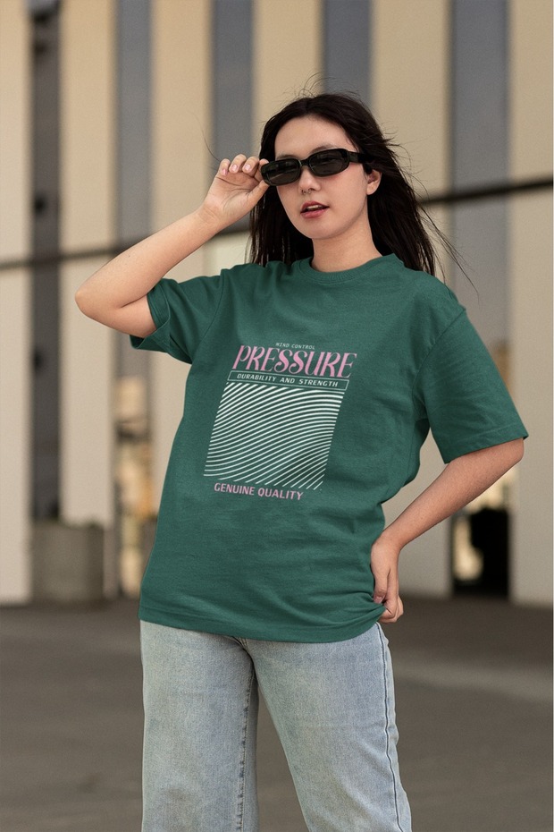 Girls/Women Mind Control Pressure Transfer Printed Round Neck Short Sleeve T-Shirt