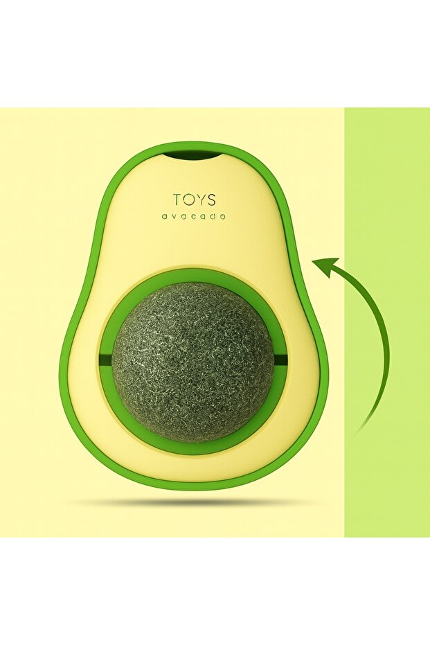 Cute Adhesive Cat Grass Avocado Catnip 360 Degree Rotating Catnip Toy Play Ball 1Pc - 8