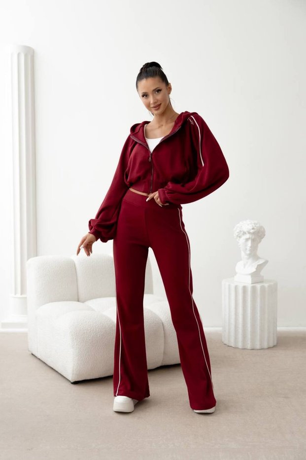 Women's Quality Luxury Clothing Top Detailed Stretchy Bottom Top Set