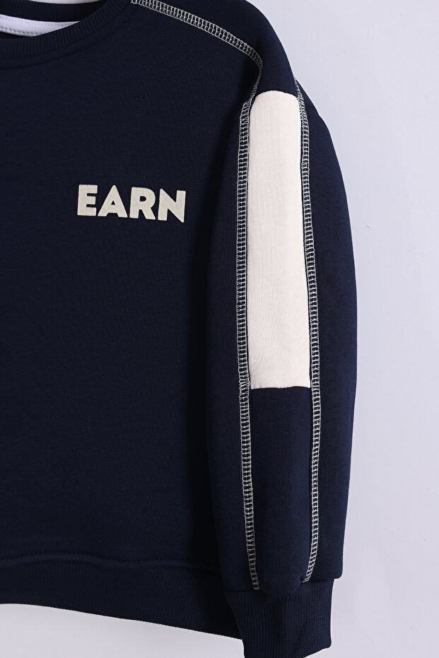 3-6 Yaş 3 İplik Şardonlu Kumaş Alt Üst Takım | Kışlık Çocuk Eşofman Takımı - 6