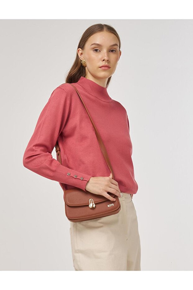 Balıkçı Yaka Basic Triko Kazak Gül Kurusu - 2