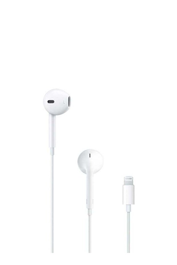 سماعات أذن سلكية مدمجة مع موصل Lightning باللون الأبيض