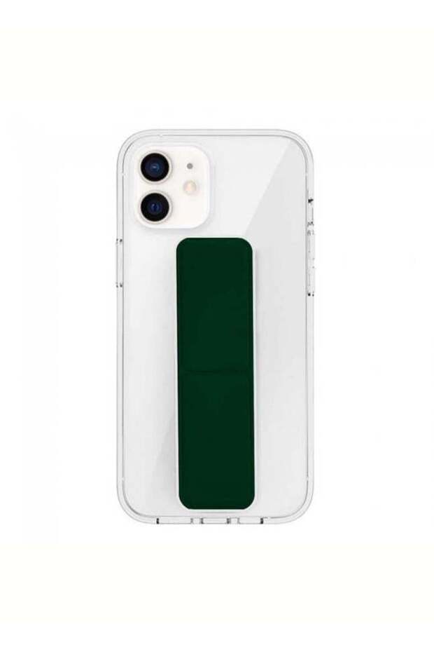 غطاء حماية بمقبض يد لهاتف iPhone 12/12 Pro شفاف/أخضر غامق