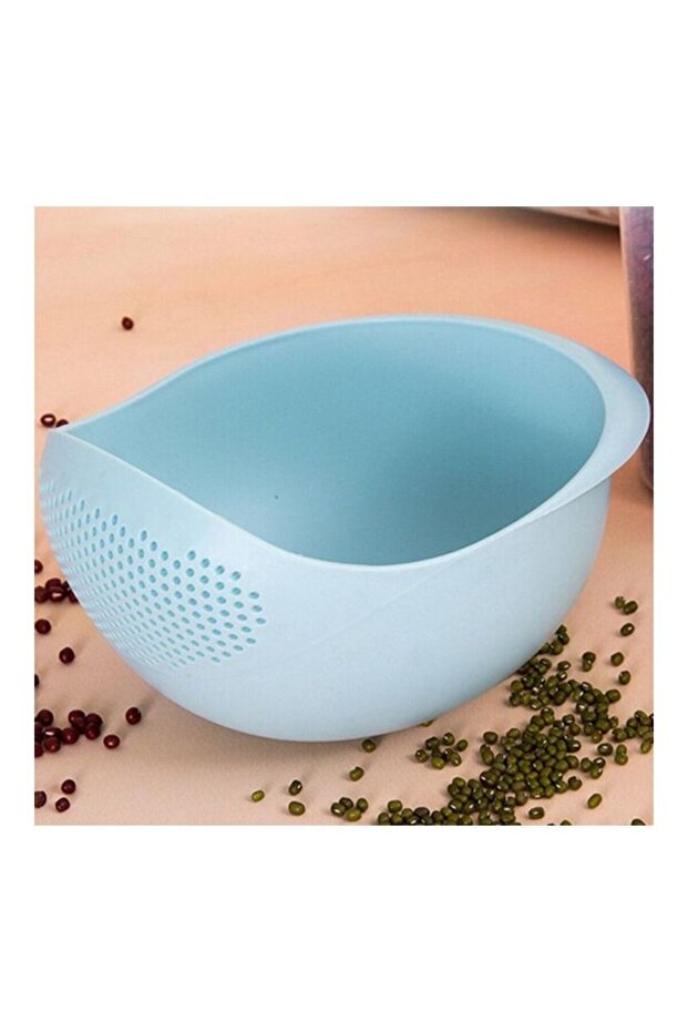 مصفاة سميكة لتصفية الأرز باللون الأزرق - 1