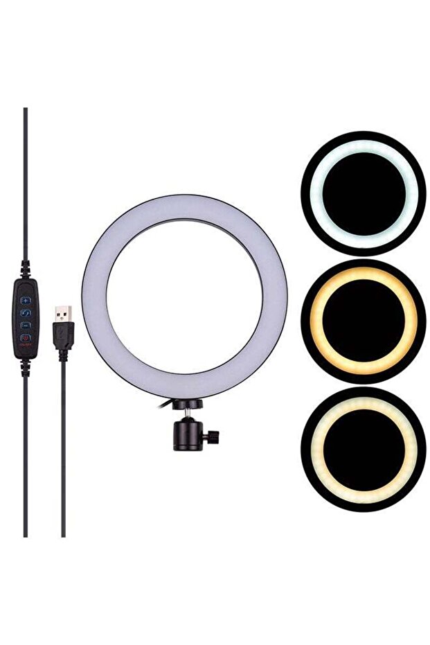 مصباح حلقة فيديو LED صغير باللون الأسود - 1