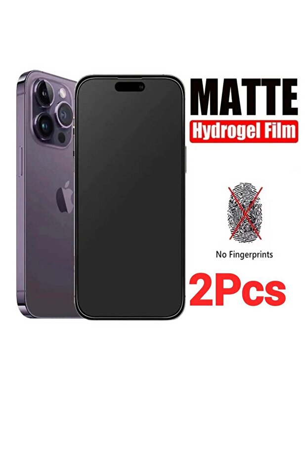 واقي شاشة هيدروجيل غير لامع مكون من قطعتين متوافق مع iPhone 15 Pro - 1