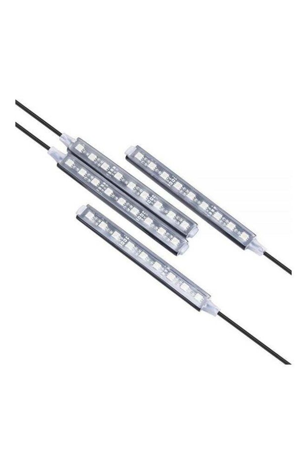شريط إضاءة LED للسيارة 4 في 1 مع جهاز تحكم عن بعد لاسلكي