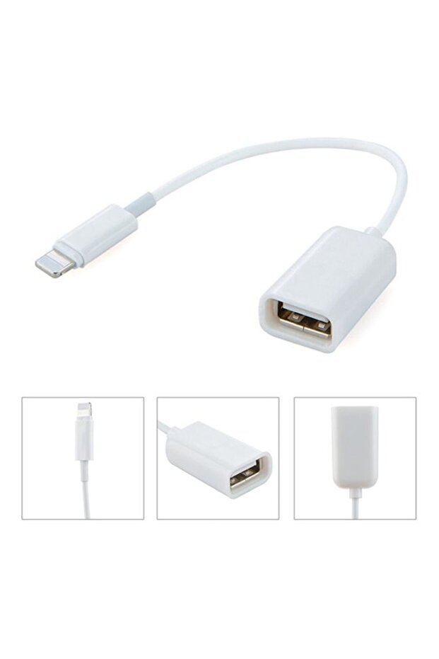 مجموعة توصيل كاميرا محول كابل OTG موصل قفص الاتهام باللون الأبيض - 1