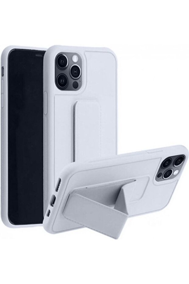 غطاء حماية مع حامل للإصبع لهاتف Apple iPhone 11 Pro Max رمادي