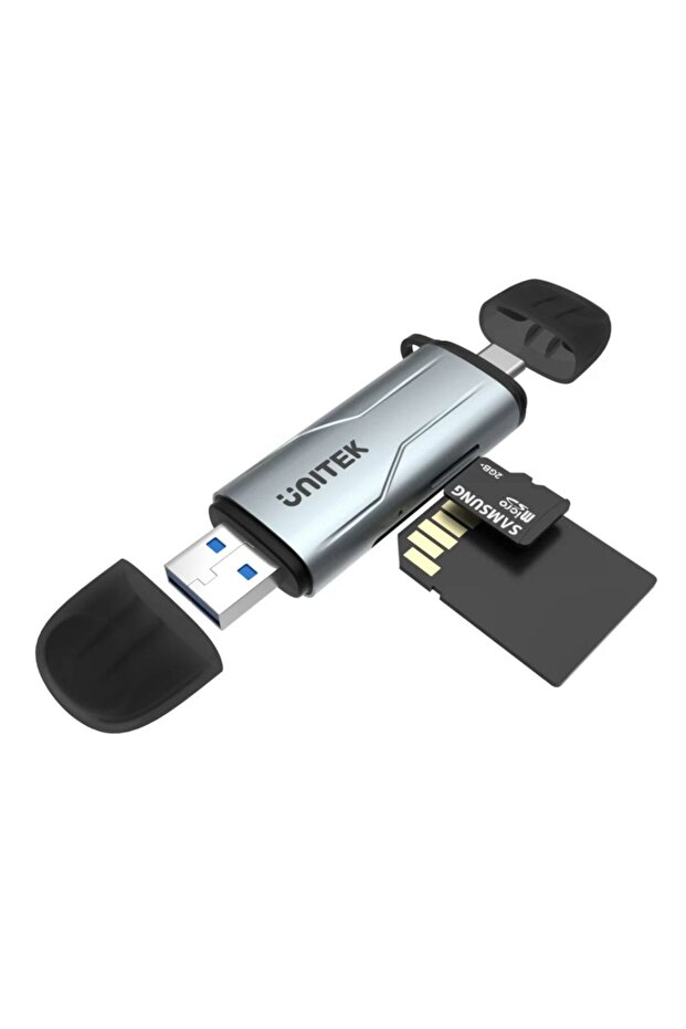 2-in-1 SD Card Reader – 5Gbps, Dual Access, Plug & Play, Space Grey | R1010A - 1