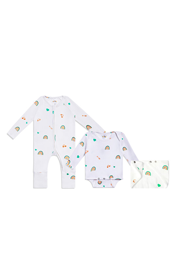 SET OF 3 : SLEEP SUIT (RTP), BODY SUIT (RTP) , BIB (RTP)
