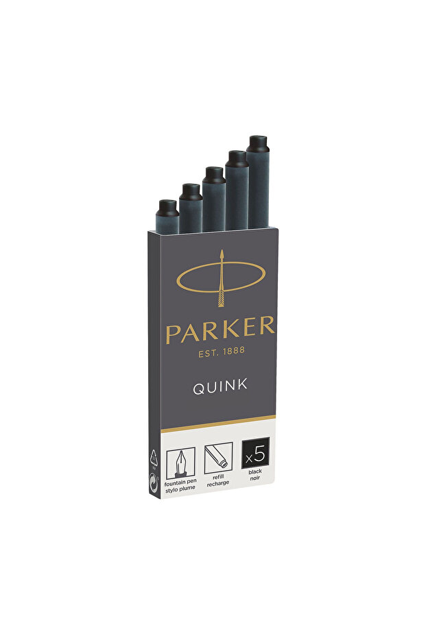 Quink Fountain Pen Cartridge 5 Pack Black S0116200