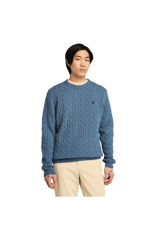 PHILLPS BROOK Cable Crew Neck Sweater - 1