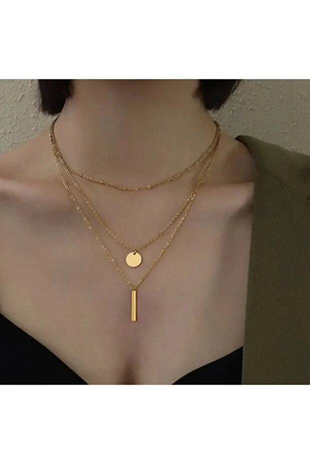 Women's 3 Row Gold Necklace
