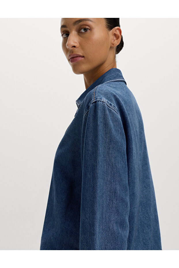 Denim Bağlamalı Bluz - 2