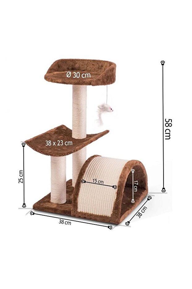 Cat play set, with durable plush, strong string on the pole, sturdy structure... - 3