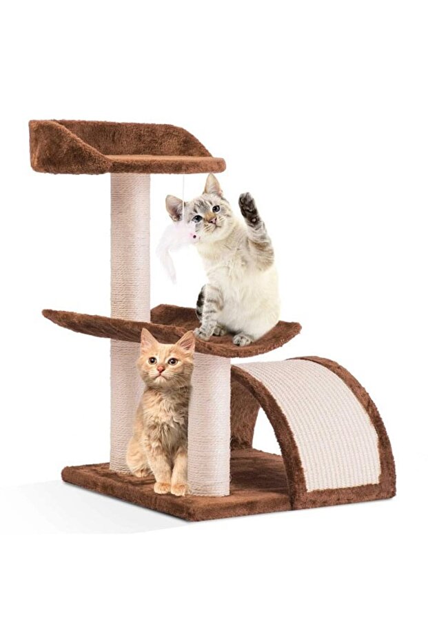 Cat play set, with durable plush, strong string on the pole, sturdy structure... - 4