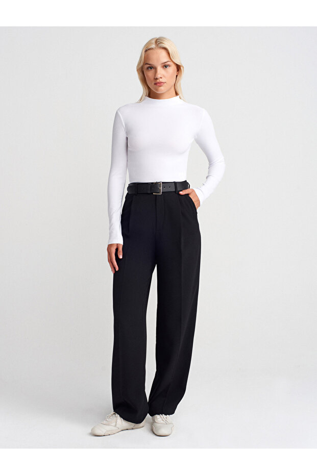 31433 Dik Yaka Top-Beyaz - 4