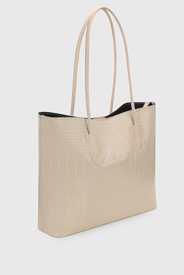 Cream Retro Shopper Bag 264