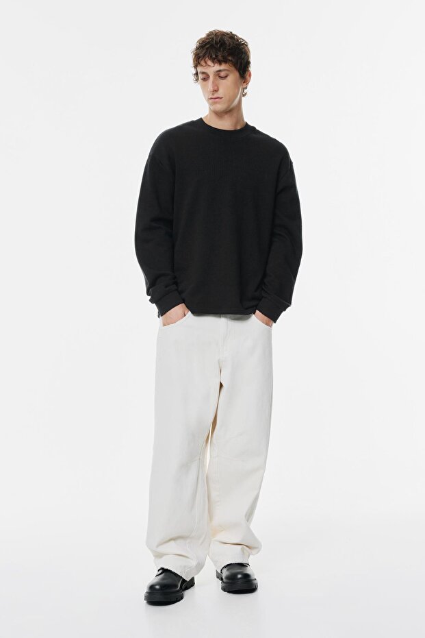 Basic uzun kollu sweatshirt - 2