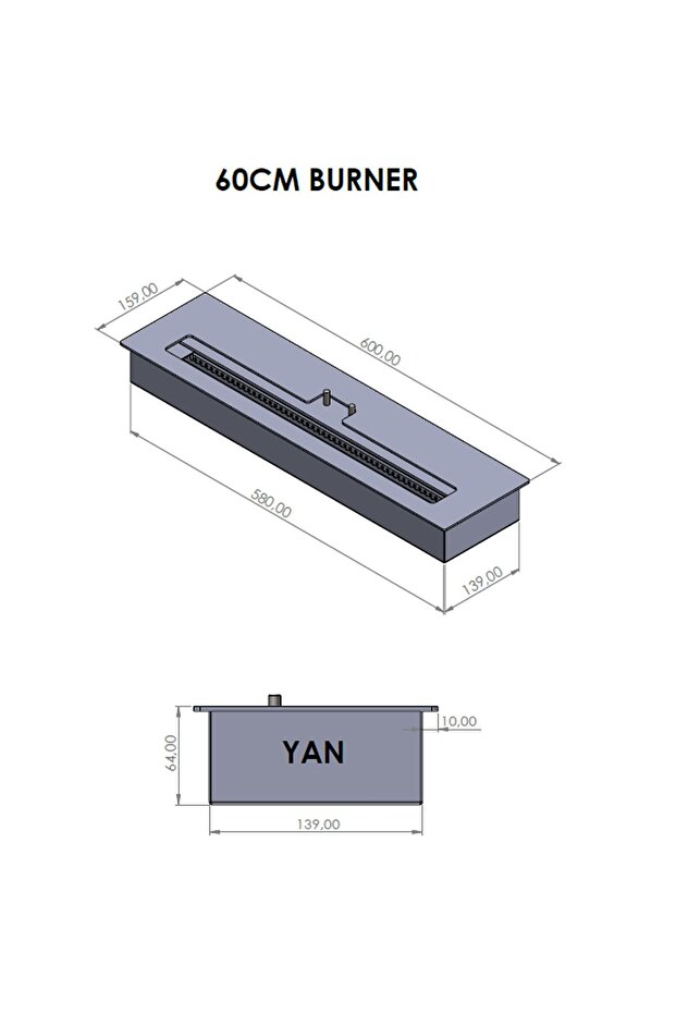 60cm Bioetanol Şömine Burner - 3