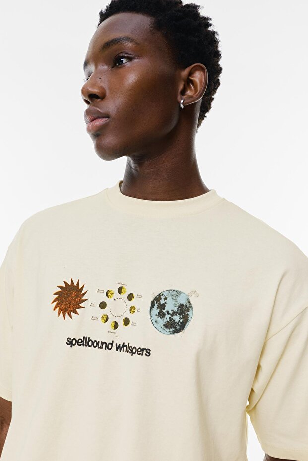 Ay grafikli t-shirt - 5