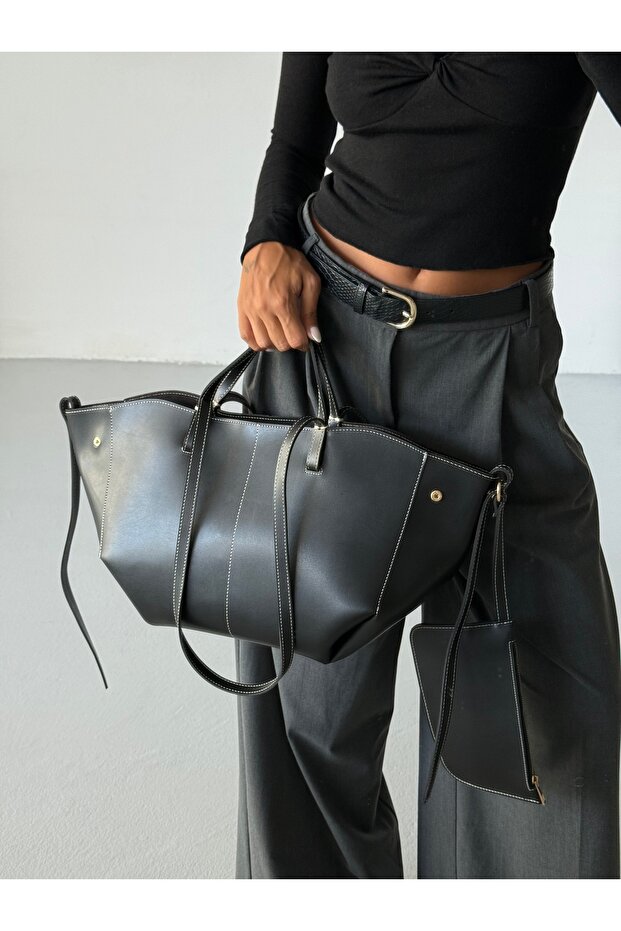 Women's Zippered Wallet Detailed Shoulder Bag Big Dota