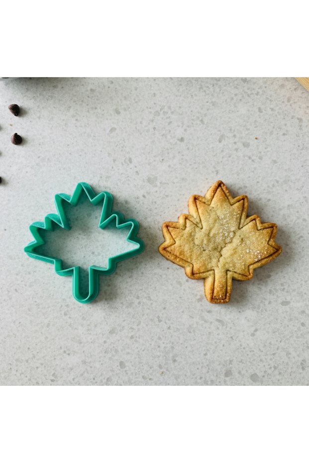 Sycamore Leaf Cookie Mold, Green, Autumn Themed Dough Shaper, Food Safe