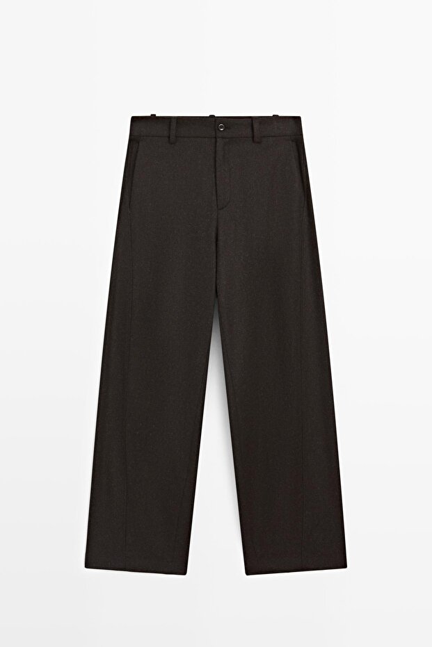 Yün karışımlı flanel pantolon - 5