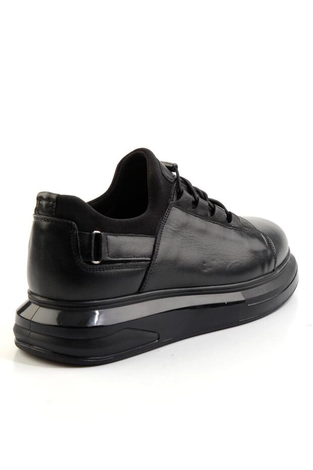 Siyah Hakiki Deri Erkek Sneaker E01811001243 - 3