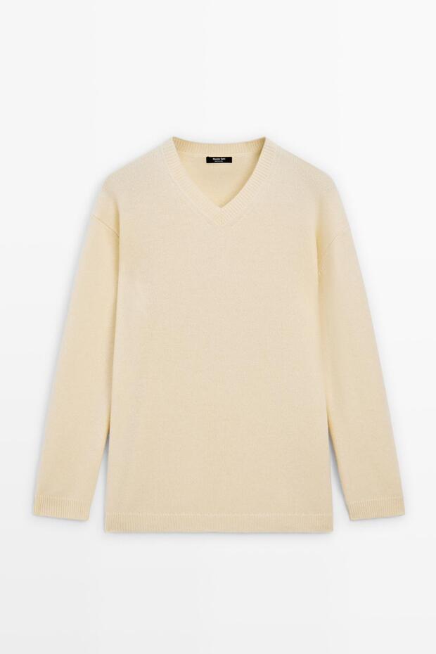 V yaka oversize triko kazak - 5