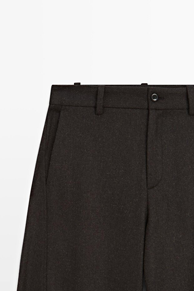 Yün karışımlı flanel pantolon - 6