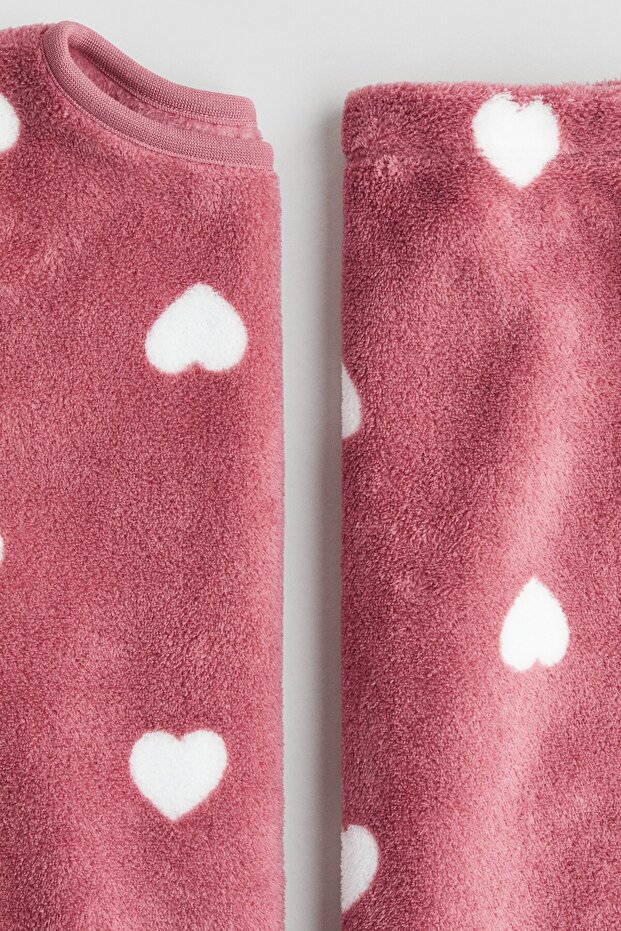 Aplikeli ve Tüylü Pijama Takımı - 2