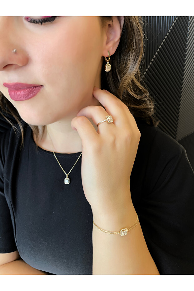 Baget Set 14 Ayar Kolye Küpe - 3