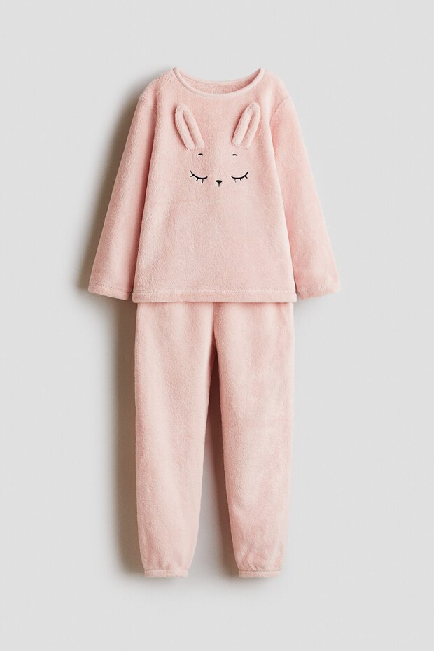 Aplikeli ve Tüylü Pijama Takımı - 1