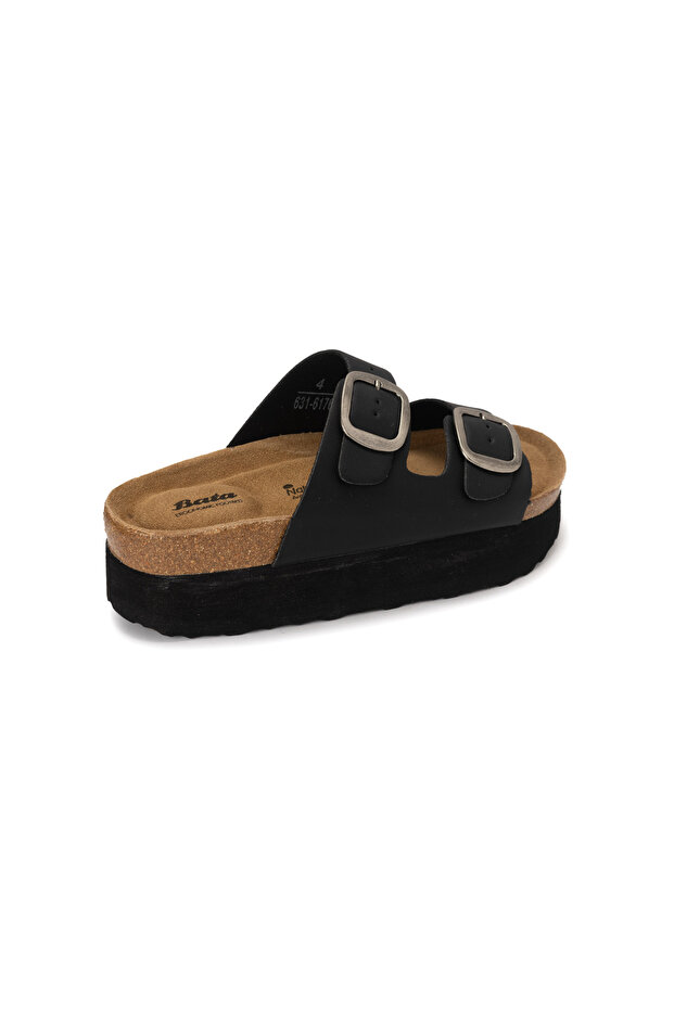 Strap Platform Sandals with Buckle Accent - 3