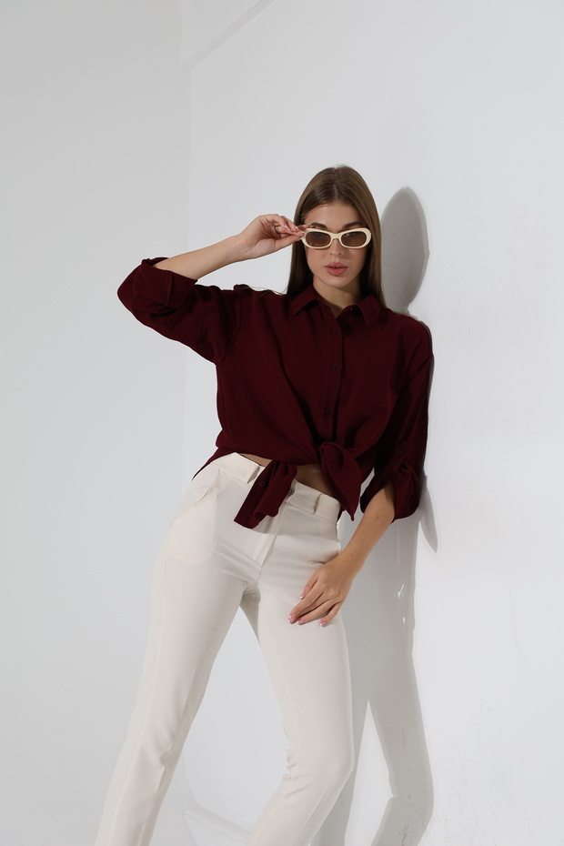 Oversize Basic Müslin Gömlek - 6