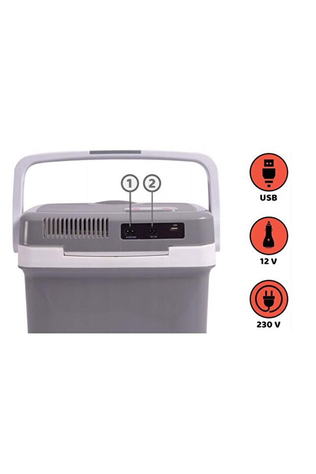 Refrigerator, 27 L, electronic display, cooling and heating function, foldable handle, key lock... - 7