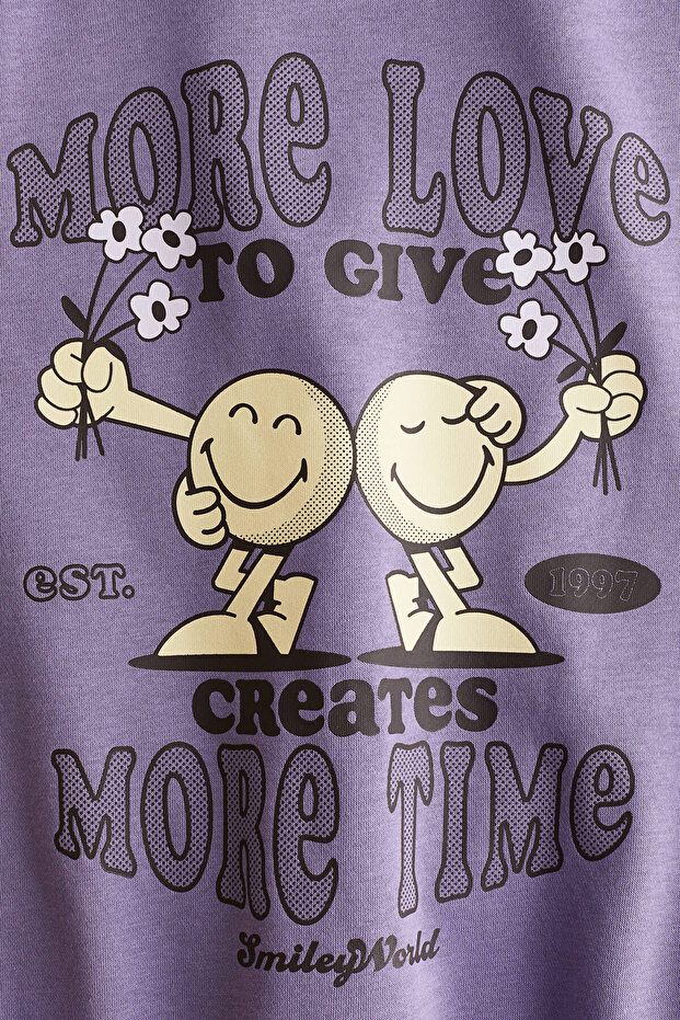 Baskı Motifli Oversize Sweatshirt - 2