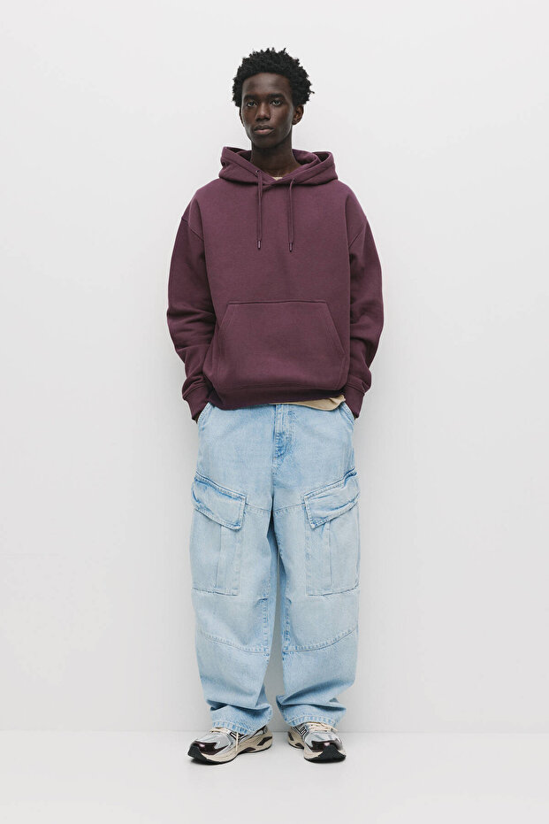 Basic kapüşonlu sweatshirt - 1