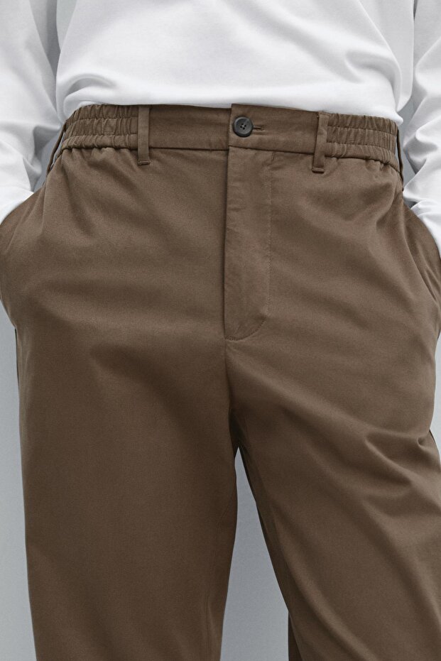 Pamuk karışımlı jogger fit pantolon - 4