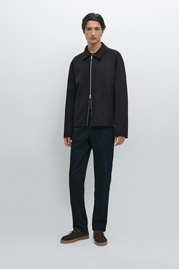 Slim fit structure trousers - 1