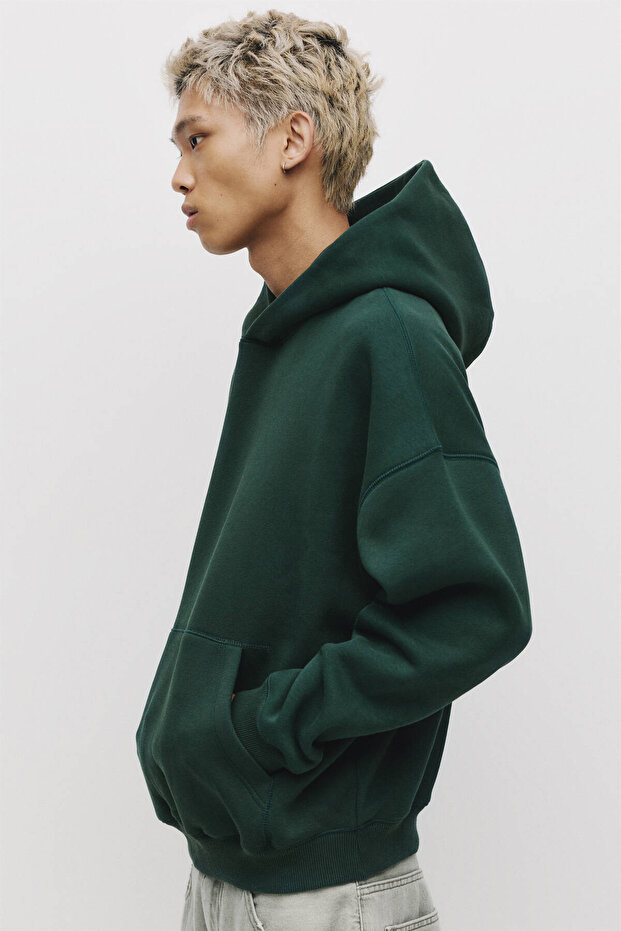 Bol kesim kapüşonlu sweatshirt - 4