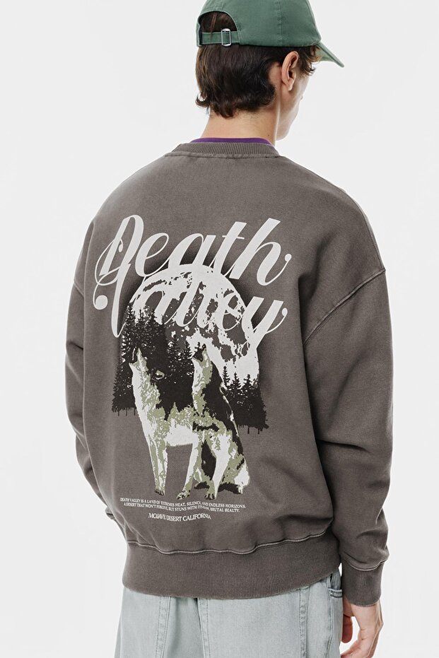 Bisiklet yaka kurtlu sweatshirt - 5