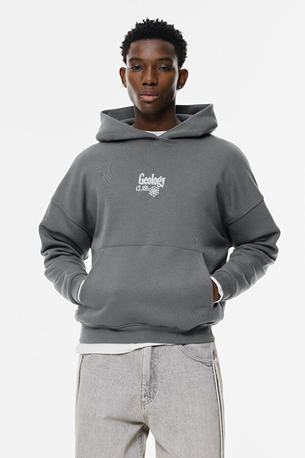 Mineralli grafikli kapüşonlu sweatshirt - 1